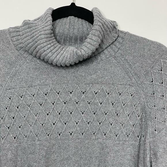 Banana Republic Sweater Cowl Neck Long Sleeve Pullover Knitted Gray M Cozy Winte - Picture 3 of 11